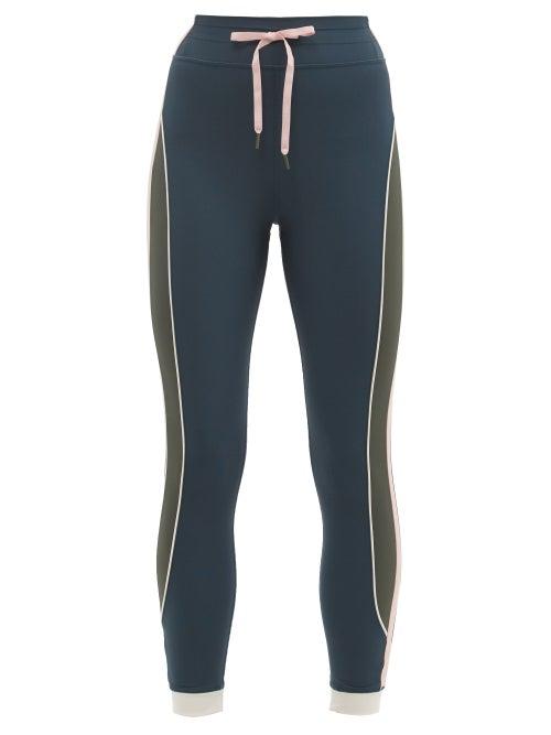 Matchesfashion.com The Upside - Himalaya High-rise Striped Leggings - Womens - Blue