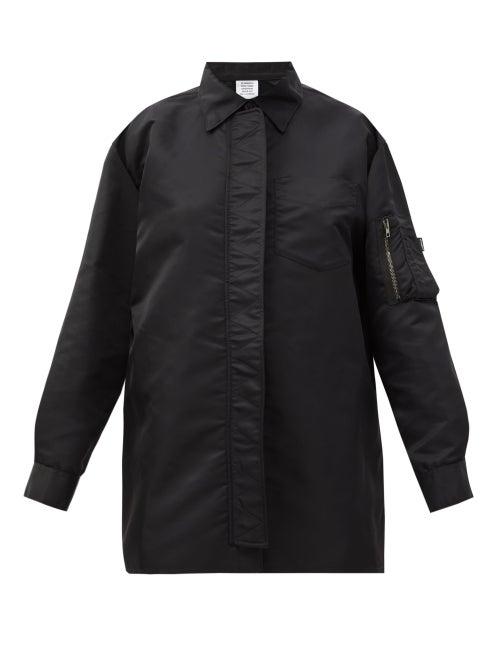 Matchesfashion.com Vetements - Pocket-sleeve Taffeta Shirt - Womens - Black