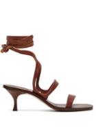 Matchesfashion.com Lvaro - Alea Wrap Around Leather Sandals - Womens - Dark Brown