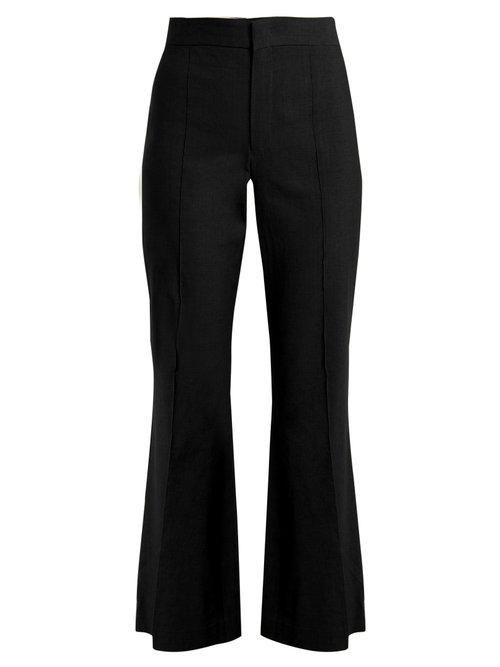 Matchesfashion.com Isabel Marant - Reeves Cropped Flared Leg Trousers - Womens - Black