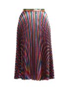 Gucci Striped High-rise Pleated Midi Skirt