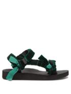 Matchesfashion.com Arizona Love - Trekky Velvet-strap Sandals - Womens - Dark Green