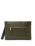 Matchesfashion.com Paul Smith - Foiled-logo Leather Pouch - Mens - Khaki