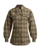 Matchesfashion.com Joseph - Asher Tartan Wool Shirt - Womens - Brown