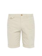 Matchesfashion.com Incotex - Turned Up Cuff Cotton Twill Bermuda Shorts - Mens - White