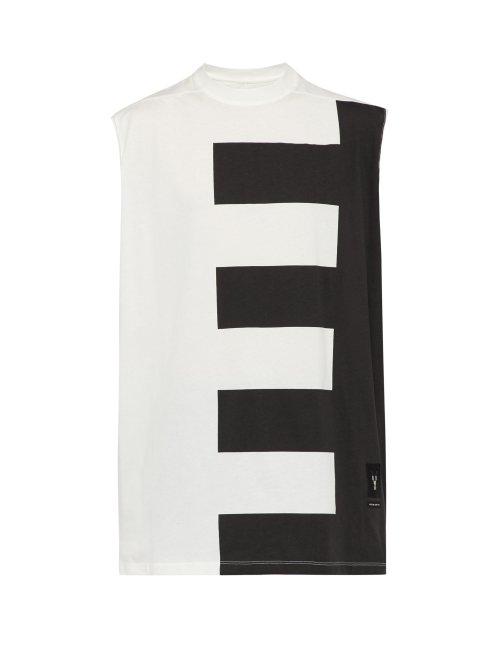 Matchesfashion.com Rick Owens Drkshdw - Abstract Print Cotton Jersey Tank Top - Mens - Black White