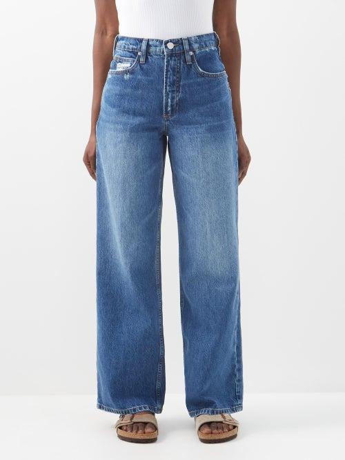 Frame - High 'n' Tight Wide-leg Jeans - Womens - Dark Blue