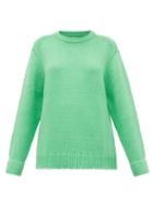 Matchesfashion.com Joostricot - Crew Neck Wool Blend Sweater - Womens - Green