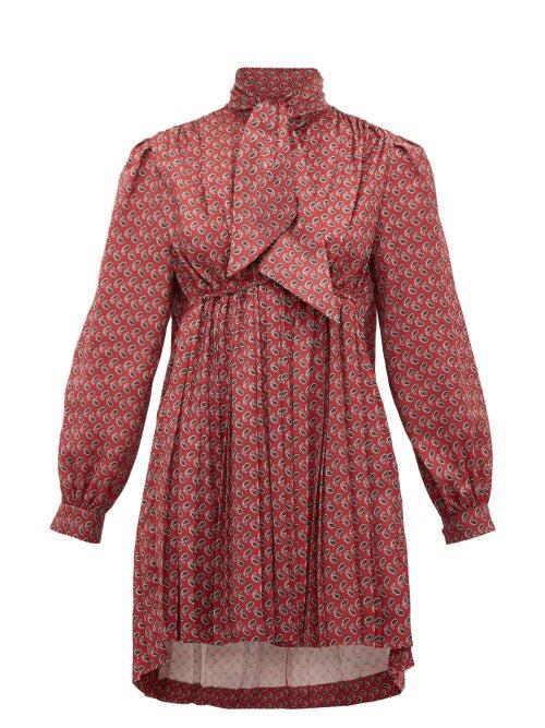 Matchesfashion.com Molly Goddard - Deliah Velvet Bow Cotton Blend Corduroy Dress - Womens - Pink