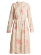 Matchesfashion.com Valentino - Rose Print Silk Georgette Dress - Womens - Pink Print