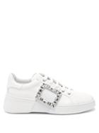 Matchesfashion.com Roger Vivier - Viv Skate Crystal Embellished-buckle Trainers - Womens - White