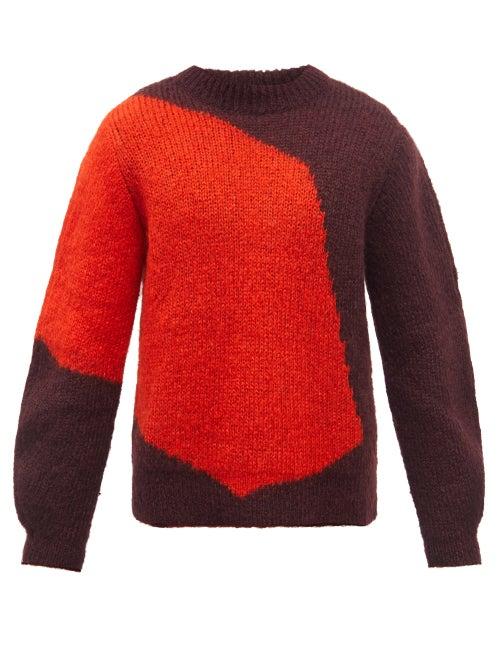 Jil Sander - Colour-block Knit Sweater - Mens - Red Multi