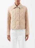 Burberry - Cropped Quilted-shell Jacket - Womens - Beige