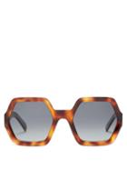 Matchesfashion.com Celine Eyewear - Hexagonal Acetate Sunglasses - Womens - Tortoiseshell