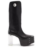 Matchesfashion.com Rick Owens - Kiss Plexi-heel Leather Platform Boots - Womens - Black
