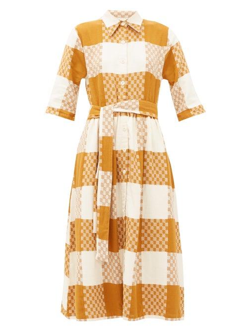 Matchesfashion.com Ace & Jig - Coco Checked Cotton Midi Shirtdress - Womens - Beige Multi