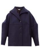 Matchesfashion.com Palmer//harding - Rhesus Wool-blend Twill Cocoon Jacket - Womens - Navy