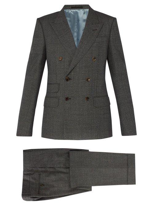 Matchesfashion.com Gucci - Double Breasted Wool Suit - Mens - Grey