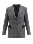 Blaz Milano - Cool Breeze Gun-club Check Wool-blend Blazer - Womens - Blue Multi