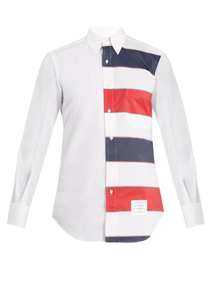 Thom Browne Striped Patch-pocket Cotton Shirt