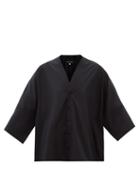 Matchesfashion.com Eskandar - Batwing-sleeve Cotton-poplin Shirt - Womens - Black