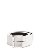 Matchesfashion.com Balenciaga - Logo Print Leather Belt - Mens - White Multi