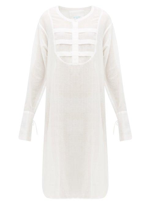 Matchesfashion.com Loup Charmant - Heron Cotton-voile Tunic Dress - Womens - White