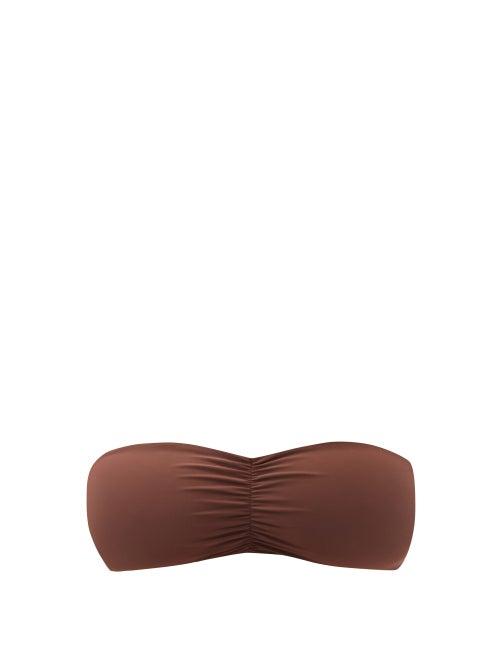 Matchesfashion.com Jade Swim - Ava Gathered Bandeau Bikini Top - Womens - Brown