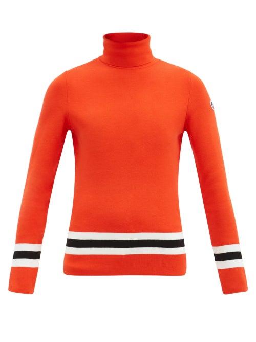 Matchesfashion.com Fusalp - Judith Roll-neck Striped Sweater - Womens - Red