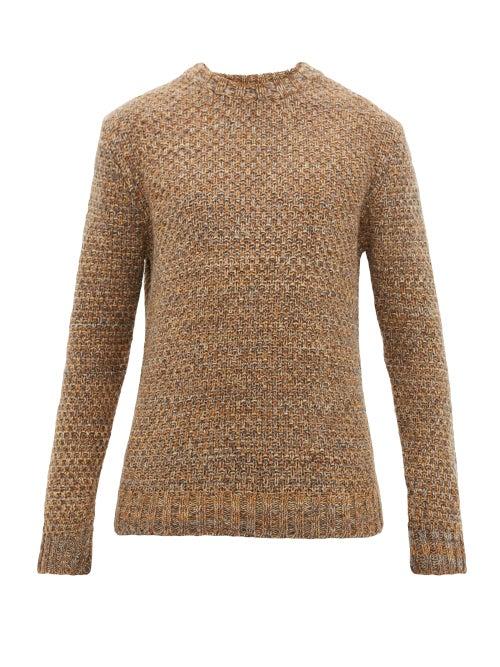 Matchesfashion.com Barena Venezia - Golena Mischio Mlange Wool Blend Sweater - Mens - Khaki