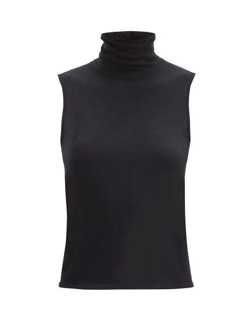 Matchesfashion.com The Row - Clovis Cashmere-blend Jersey Roll-neck Top - Womens - Black