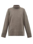 Matchesfashion.com The Row - Milina Roll Neck Cashmere Blend Sweater - Womens - Grey