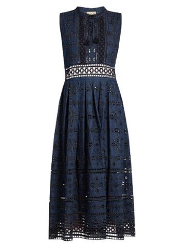 Sea Sleeveless Lace And Cotton Dress