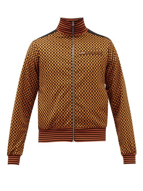 Marni - Logo-embroidered Checkerboard Track Jacket - Mens - Black Brown