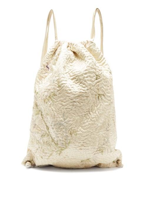 Matchesfashion.com By Walid - Jim Japanese Embroidery Drawstring Bag - Mens - Grey