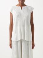 Pleats Please Issey Miyake - Technical-pleated Top - Womens - Ivory