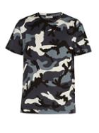 Matchesfashion.com Valentino - Camouflage Print Cotton Jersey T Shirt - Mens - Grey