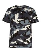 Matchesfashion.com Valentino - Camouflage Print Cotton Jersey T Shirt - Mens - Grey