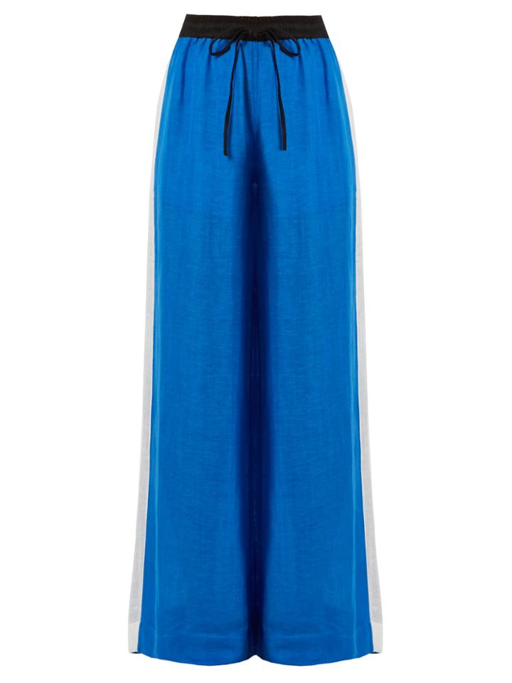 Diane Von Furstenberg Wide-leg Linen-blend Trousers