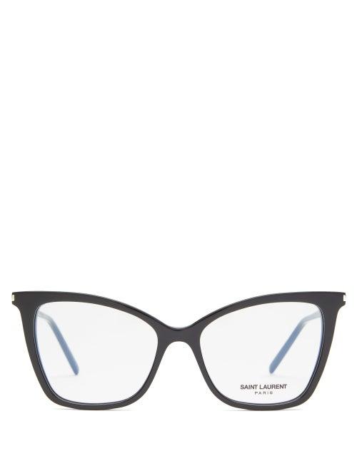 Matchesfashion.com Saint Laurent - Cat-eye Acetate Glasses - Womens - Black