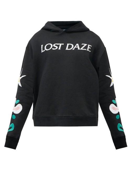 Matchesfashion.com Lost Daze - Aloha Logo-printed Hooded Sweatshirt - Mens - Black