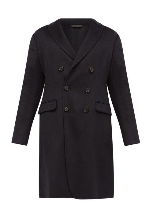 Matchesfashion.com Giorgio Armani - Double-breasted Cashmere-blend Coat - Mens - Navy