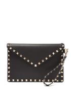 Matchesfashion.com Valentino - Rockstud Embellished Leather Pouch Bag - Womens - Black