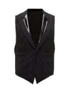 Matchesfashion.com Takahiromiyashita Thesoloist. - Leather-panelled Wool-blend Crepe Waistcoat - Mens - Black