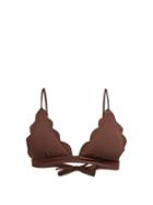 Matchesfashion.com Marysia - Santa Clara Scallop Edged Bikini Top - Womens - Brown
