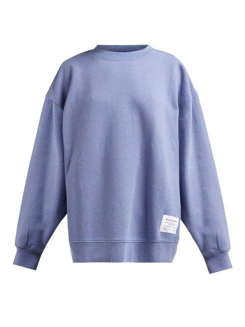 Matchesfashion.com Acne Studios - Fyona Loose Fit Cotton Jersey Sweatshirt - Womens - Blue