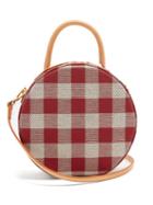 Matchesfashion.com Mansur Gavriel - Circle Gingham Cotton Canvas Cross Body Bag - Womens - Red Multi