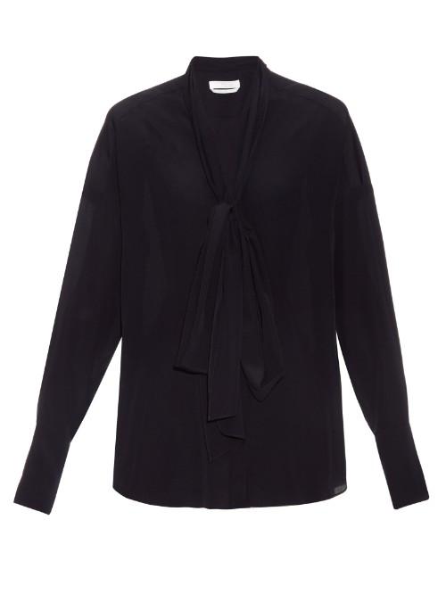 Chloé Tie-neck Crepe De Chine Blouse