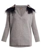 Johanna Ortiz Hierbatera Feather-brooch Cashmere Sweater
