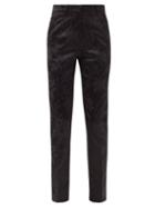 Matchesfashion.com Etro - Paisley-jacquard Satin Slim-leg Trousers - Womens - Black